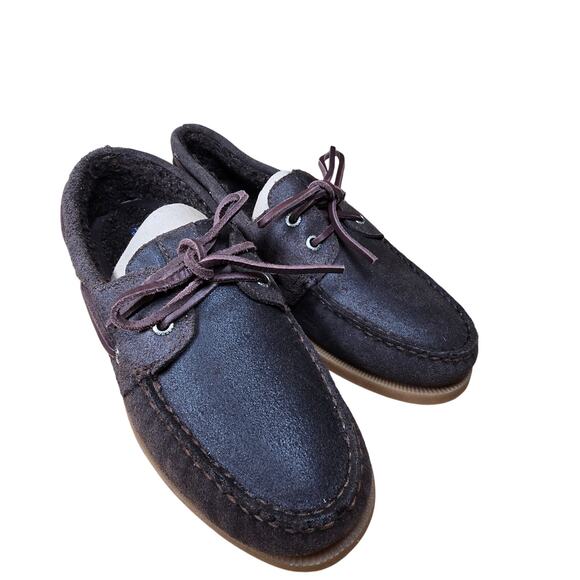 Sperry Men's Authentic Original 2-Eye Seacycled Boat Shoe in Cozy Java Worn 2x - Picture 2 of 8